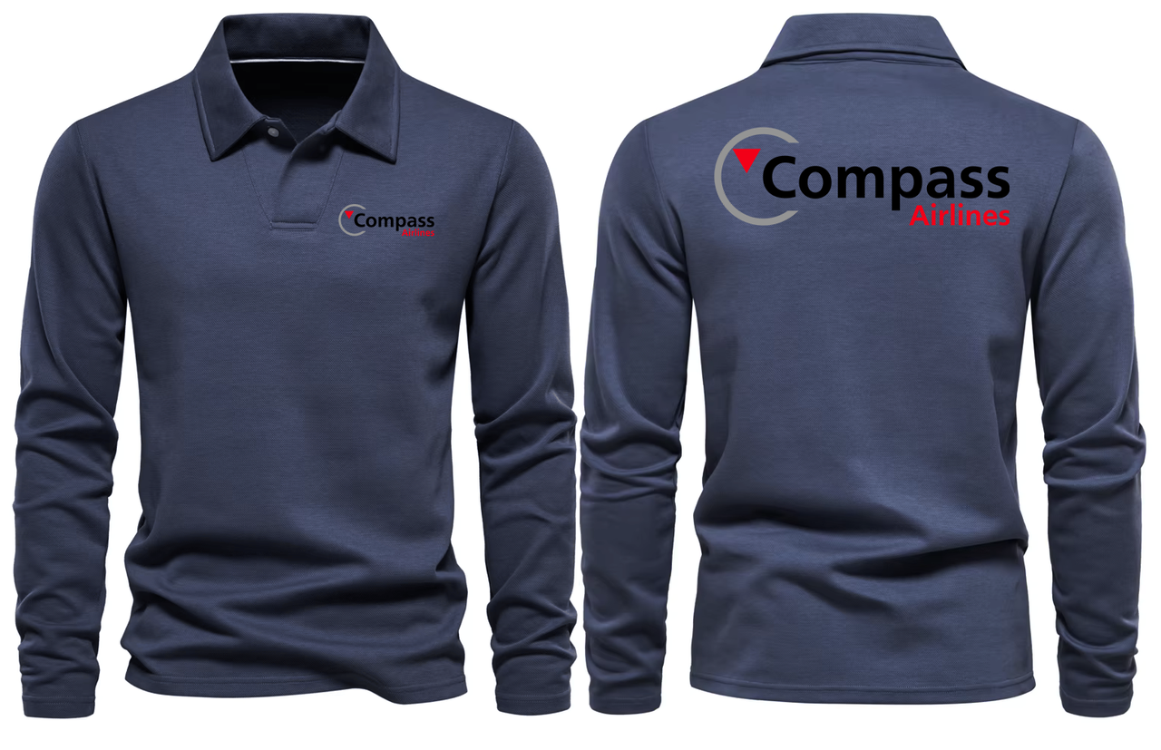 COMPASS AIRLINES  LONG SLEEVE  POLO