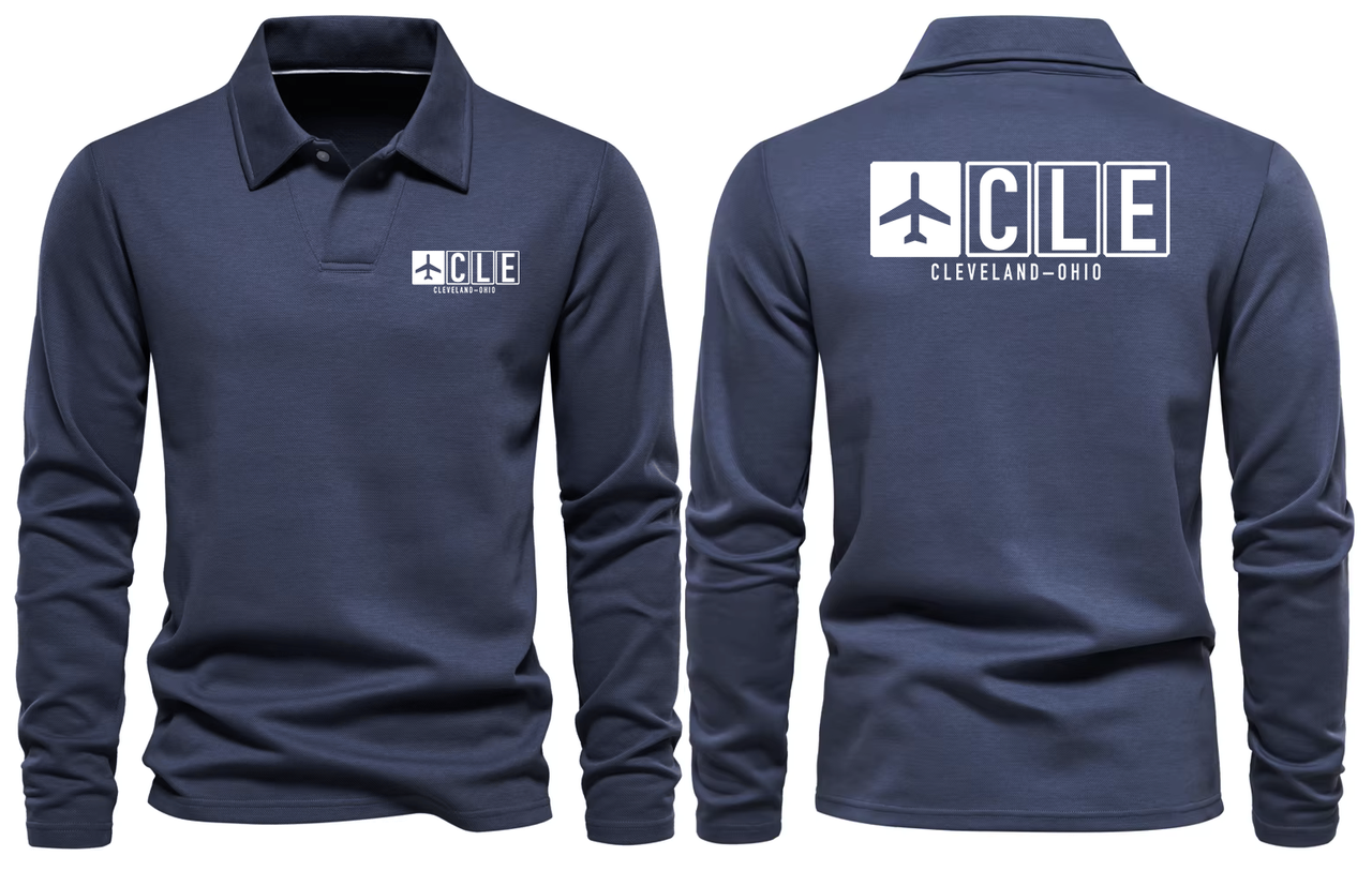 CLE AIRPORT LONG SLEEVE POLO