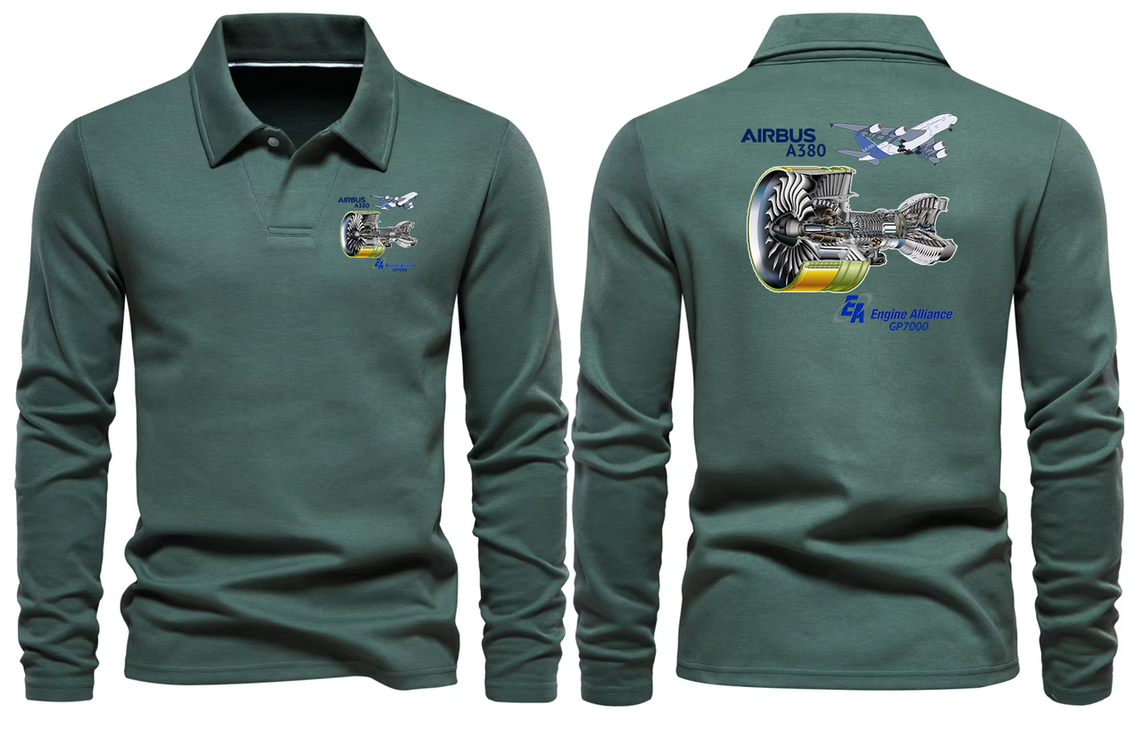 AIRBUS 380 ENGINE GP700LONG SLEEVE  POLO