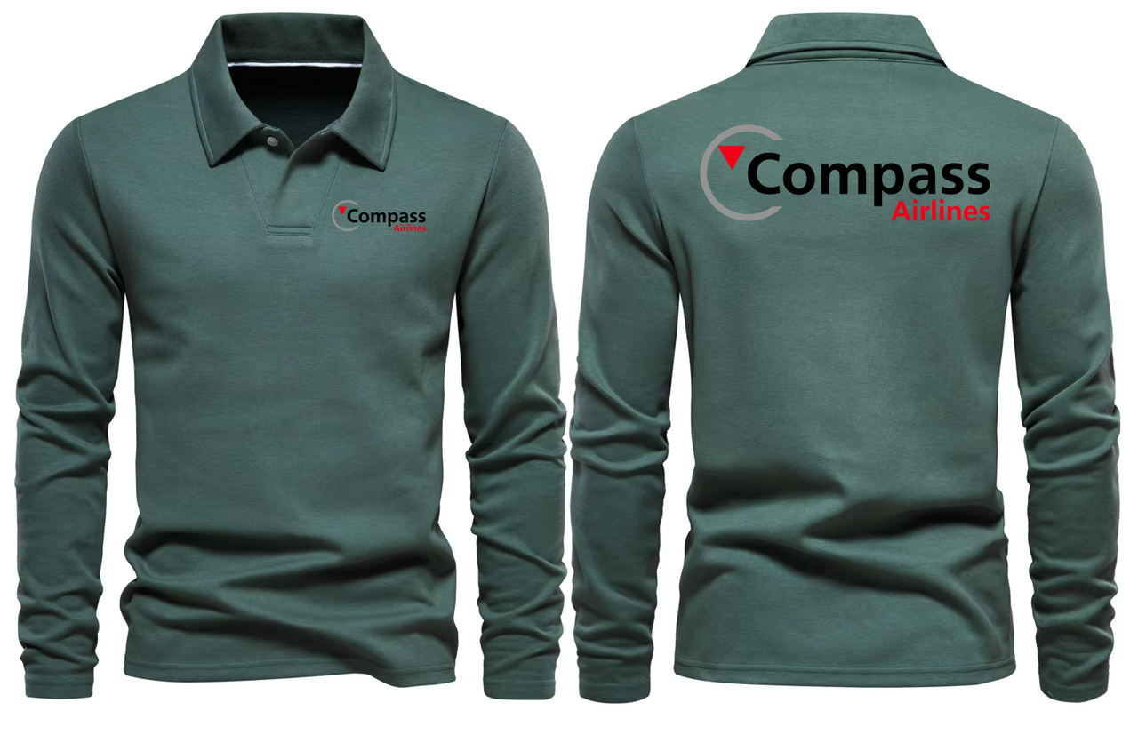 COMPASS AIRLINES  LONG SLEEVE  POLO