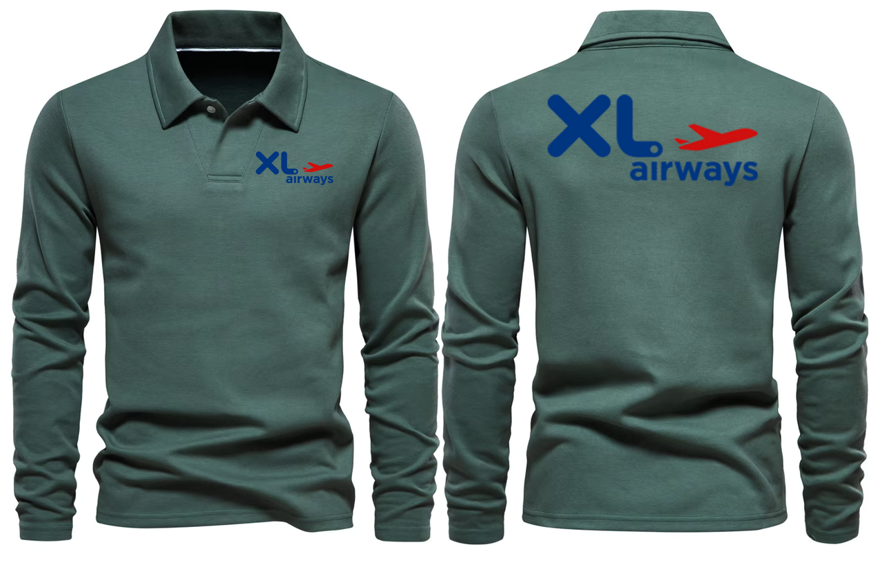 XL AIRWAYS  LONG SLEEVE  POLO