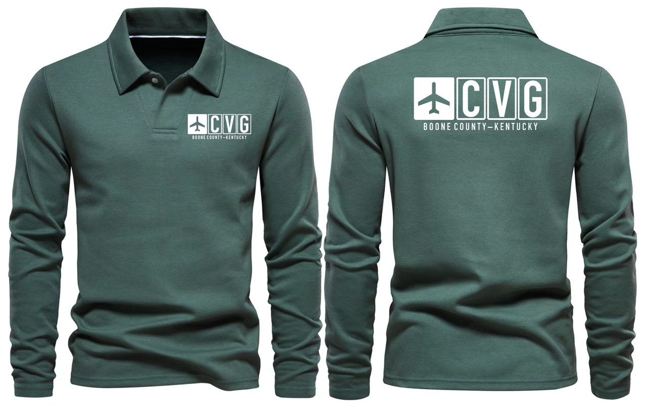 CVG AIRPORT LONG SLEEVE POLO
