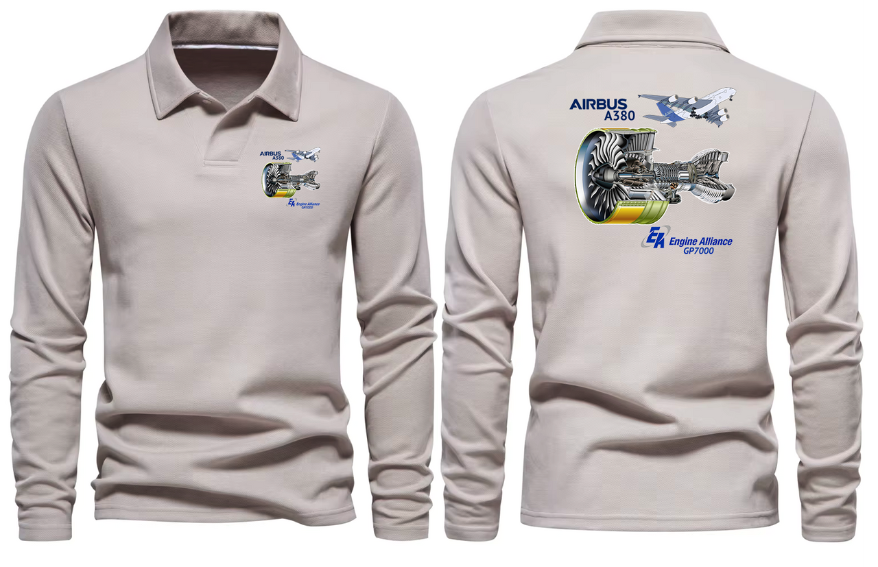 AIRBUS 380 GP7000 LONG SLEEVE  POLO