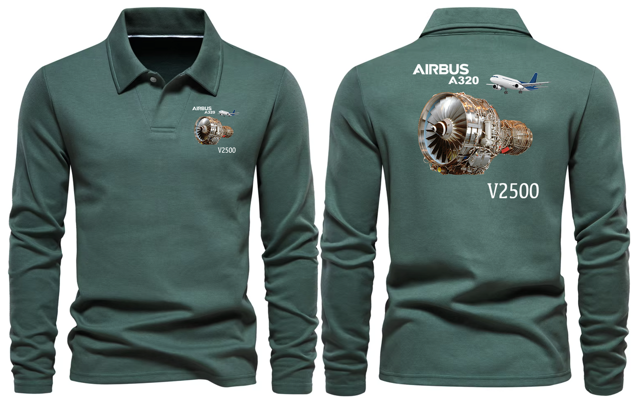 AIRBUS A320 V2500 LONG SLEEVE  POLO