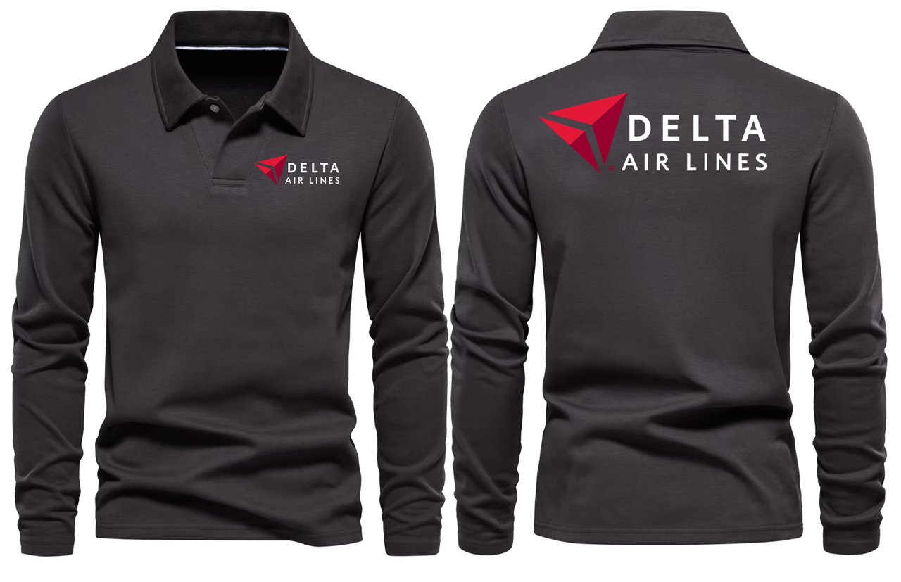 AIR DELTA AIRLINES LONG SLEEVE  POLO