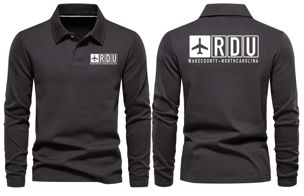 RDU AIRPORT LONG SLEEVE POLO