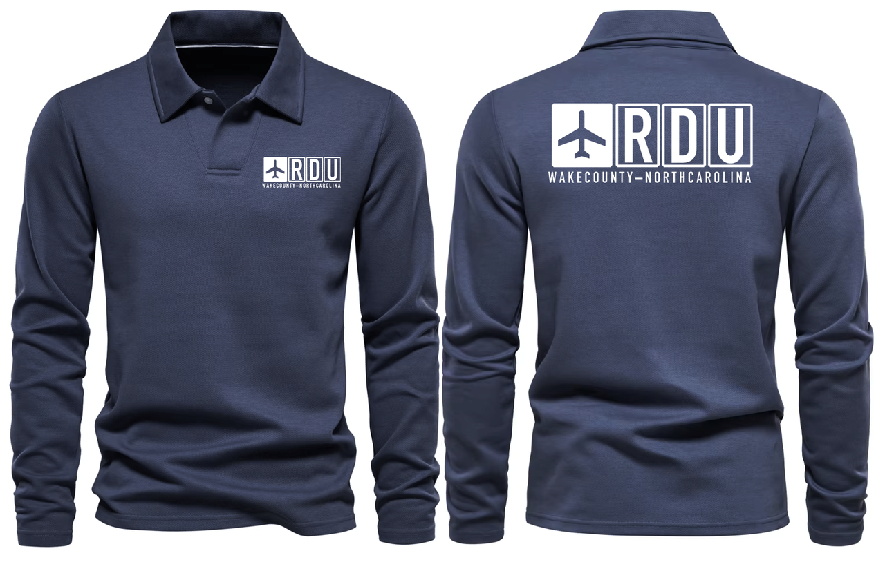 RDU AIRPORT LONG SLEEVE POLO