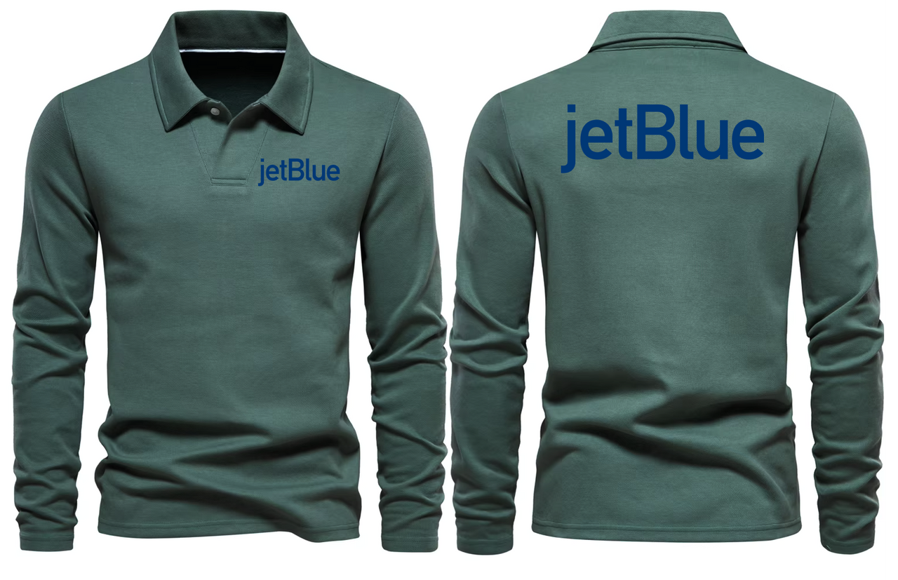 JET BLUE LONG SLEEVE  POLO