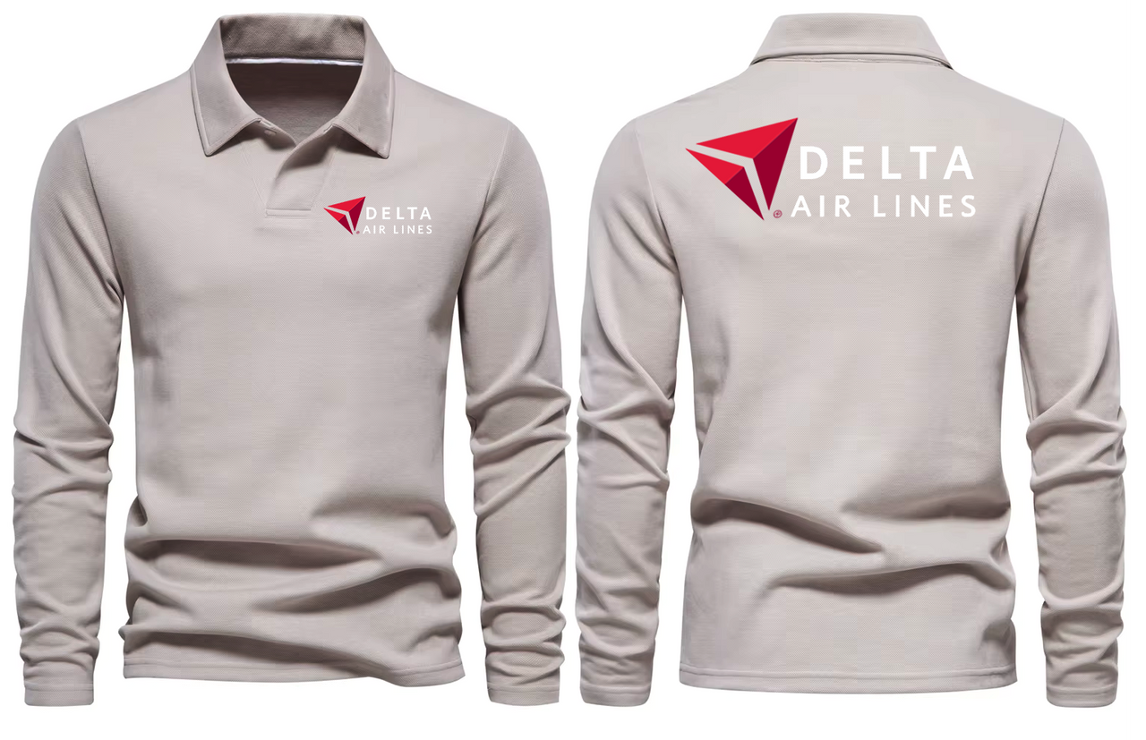 AIR DELTA AIRLINES LONG SLEEVE  POLO