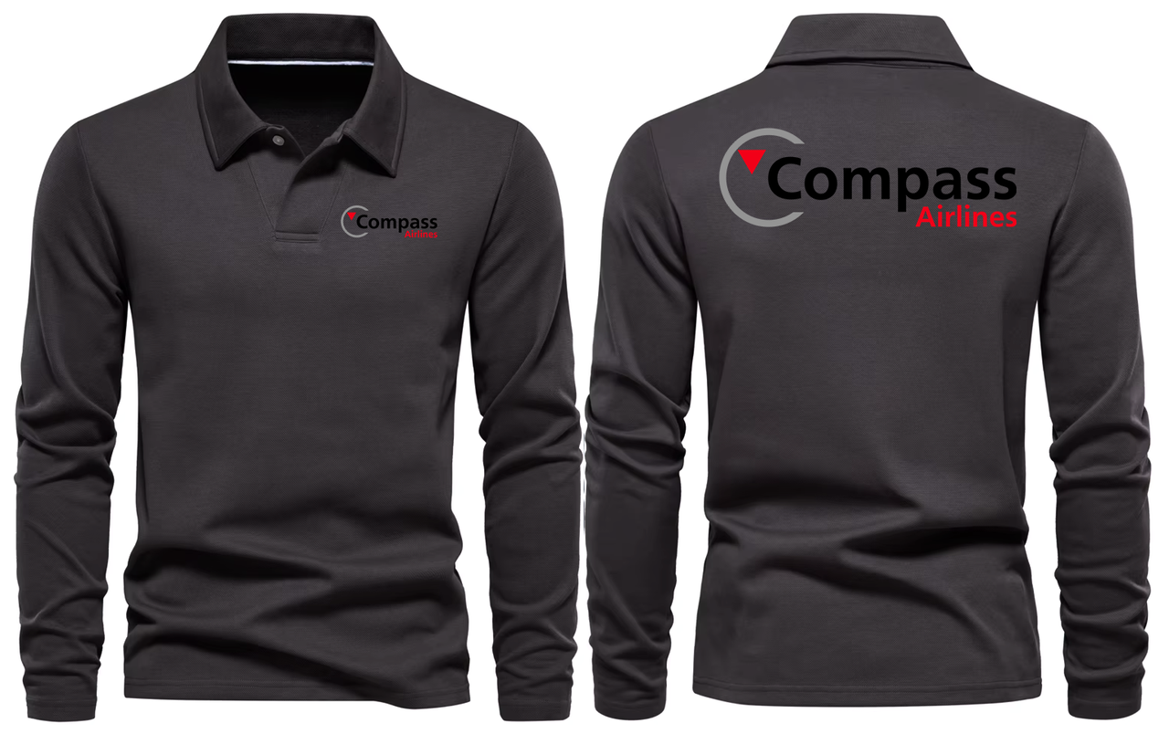 COMPASS AIRLINES  LONG SLEEVE  POLO