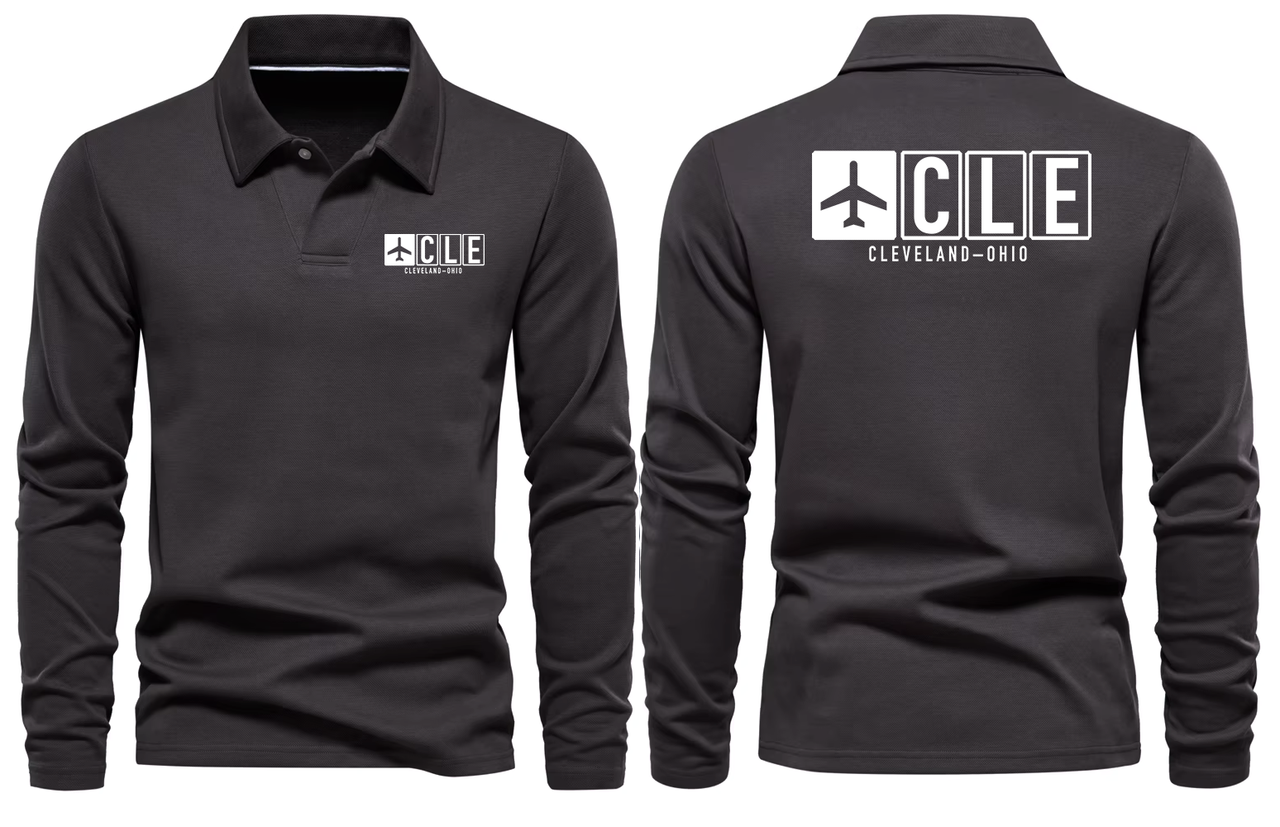 CLE AIRPORT LONG SLEEVE POLO