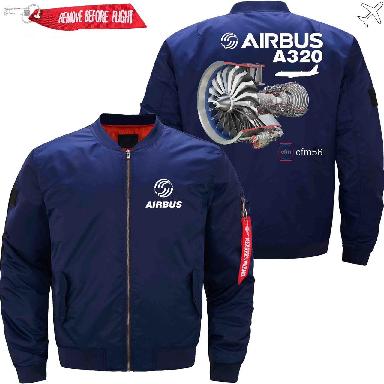 AIRBUS A320 CFM56 turbofan aircraft engines Ma-1 Bomber Jacket Flight Jacket Aviator Jacket THE AV8R