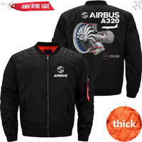 Thumbnail for AIRBUS A320 CFM56 turbofan aircraft engines Ma-1 Bomber Jacket Flight Jacket Aviator Jacket THE AV8R