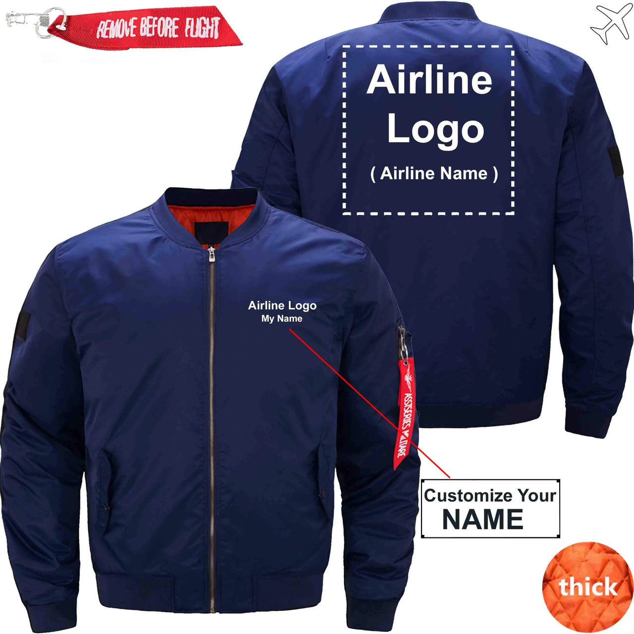 CUSTOM NAME & AIRLINE LOGO - JACKET THE AV8R