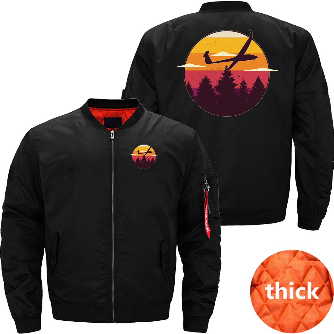 Glider Airplane Landscape Sunset Retro Red Orange JACKET THE AV8R