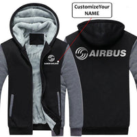 Thumbnail for CUSTOM NAME WITH AIRBUS  LOGO DESIGNED ZIPPER SWEATERS THE AV8R