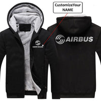 Thumbnail for CUSTOM NAME WITH AIRBUS  LOGO DESIGNED ZIPPER SWEATERS THE AV8R