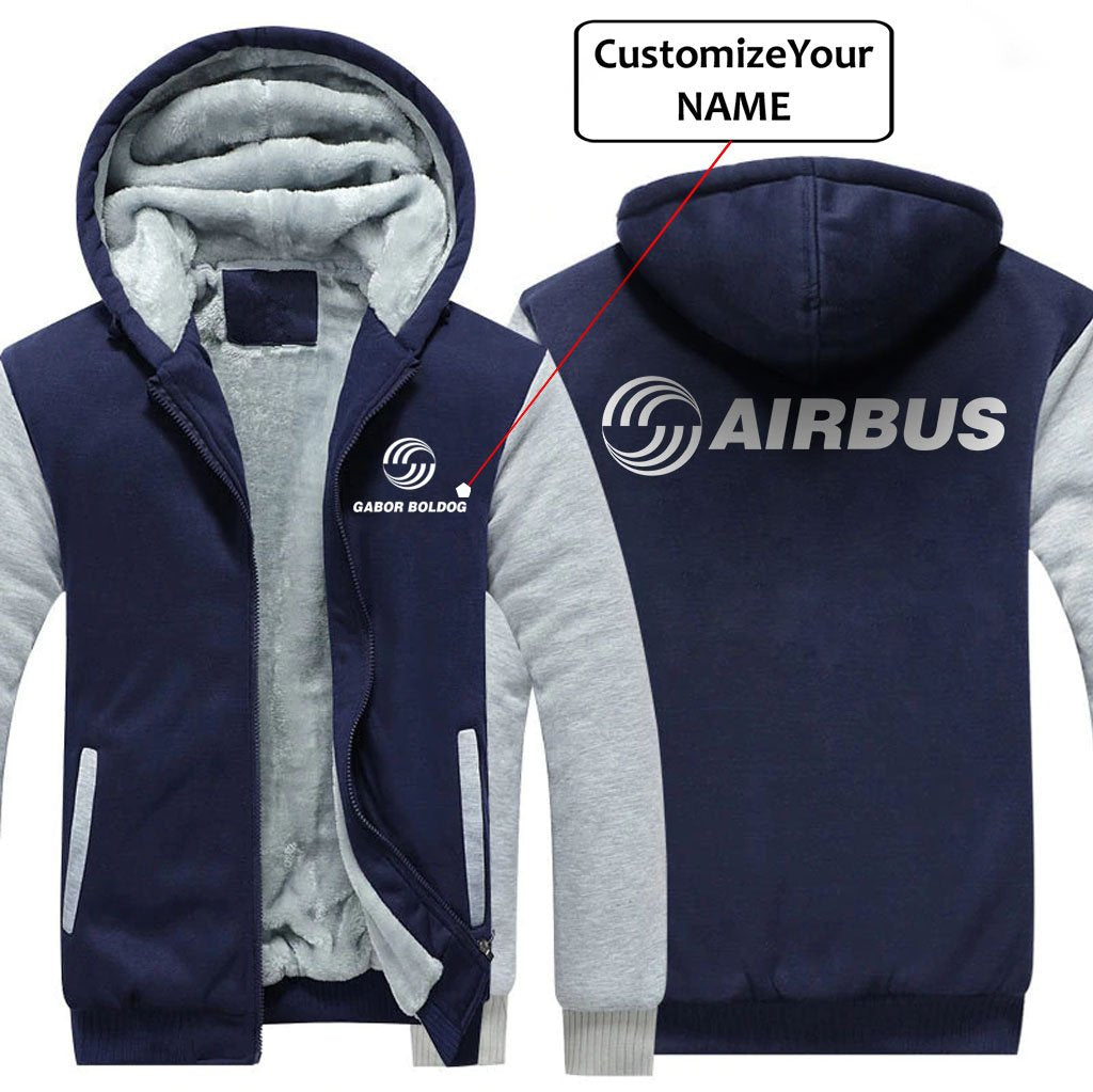 CUSTOM NAME WITH AIRBUS  LOGO DESIGNED ZIPPER SWEATERS THE AV8R