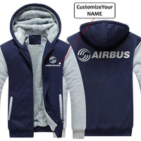 Thumbnail for CUSTOM NAME WITH AIRBUS  LOGO DESIGNED ZIPPER SWEATERS THE AV8R