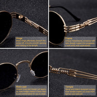 Thumbnail for New Fashion Retro Steampunk Round Metal Sunglasses for Men Women AV8R