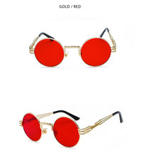Thumbnail for New Fashion Retro Steampunk Round Metal Sunglasses for Men Women AV8R
