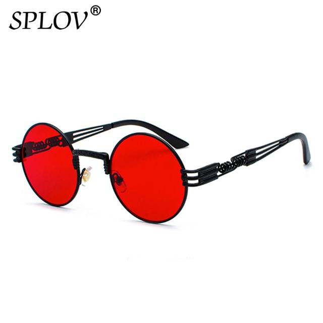 New Fashion Retro Steampunk Round Metal Sunglasses for Men Women AV8R
