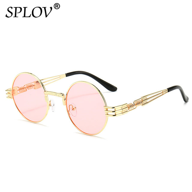 New Fashion Retro Steampunk Round Metal Sunglasses for Men Women AV8R