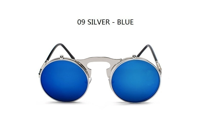 Sunglasses Round Metal Women Men Style Retro Flip Circular Double Sun Glasses AV8R