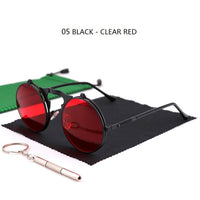Thumbnail for Sunglasses Round Metal Women Men Style Retro Flip Circular Double Sun Glasses AV8R
