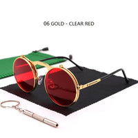 Thumbnail for Sunglasses Round Metal Women Men Style Retro Flip Circular Double Sun Glasses AV8R