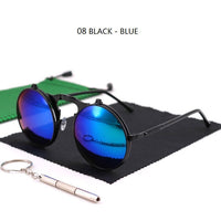 Thumbnail for Sunglasses Round Metal Women Men Style Retro Flip Circular Double Sun Glasses AV8R