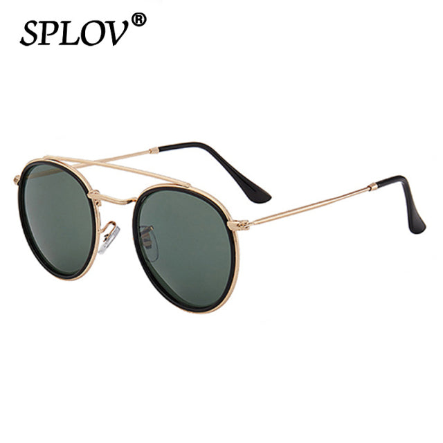 Retro Round Metal Sunglasses Men Women Steampunk Brand Designer Glasses AV8R