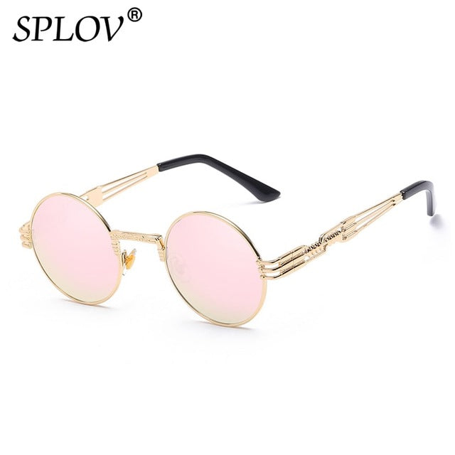 New Fashion Retro Steampunk Round Metal Sunglasses for Men and Women AV8R