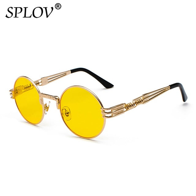 New Fashion Retro Steampunk Round Metal Sunglasses for Men and Women AV8R