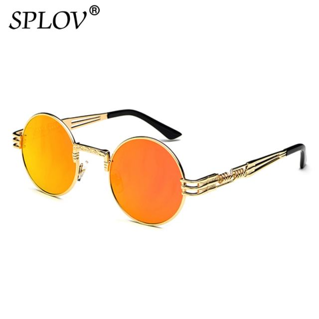New Fashion Retro Steampunk Round Metal Sunglasses for Men and Women AV8R