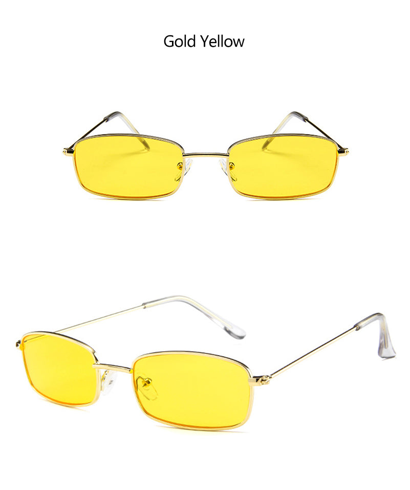 Vintage Small Rectangle Sunglasses Men Women Retro Metal Frame Sun Glasses AV8R