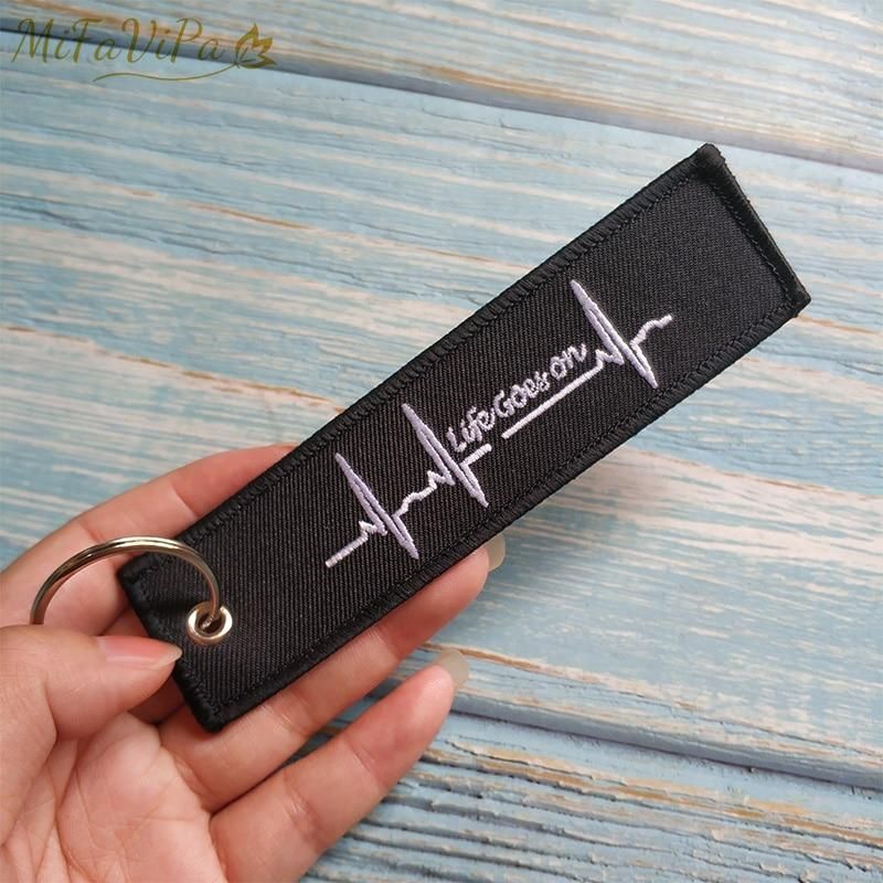 1 PC EMBROIDERY HEARTBEATS KEYCHAIN - PILOTSX