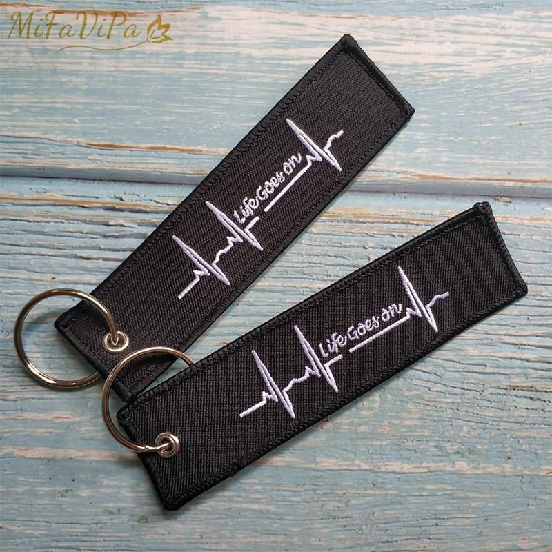 1 PC EMBROIDERY HEARTBEATS KEYCHAIN - PILOTSX