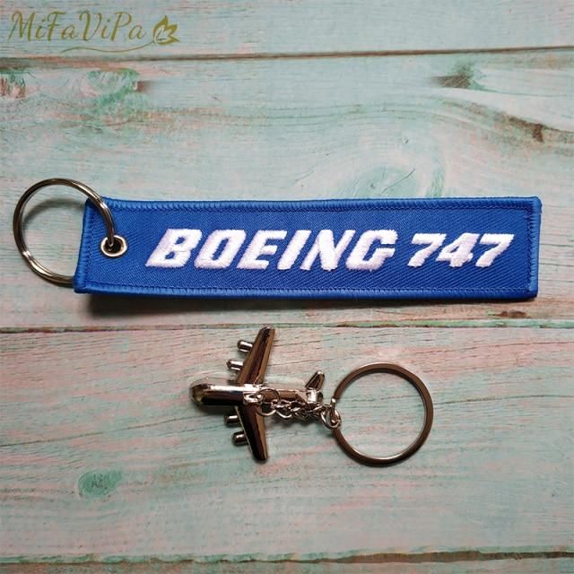 1 SET BOEING 747 EMBROIDERY KEY CHAIN - PILOTSX