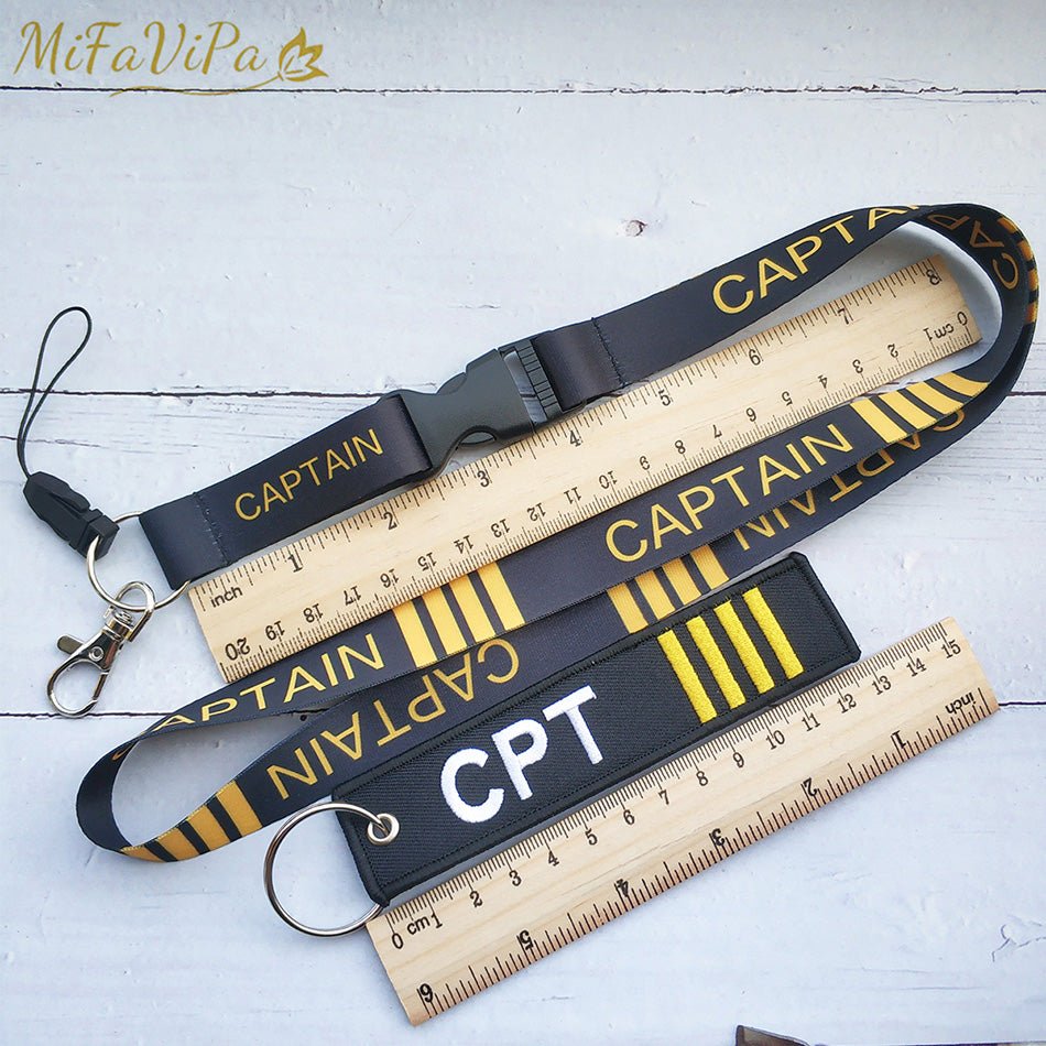 1 SET CAPTAIN LANYARDS NECK STRAP KEY CHAIN - PILOTSX