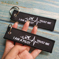 Thumbnail for 10 PCS EMBROIDERY HEARTBEATS I AM A PILOT KEY RING - PILOTSX