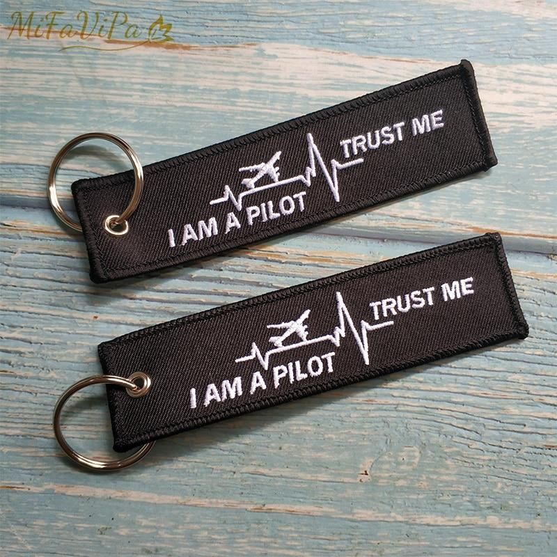 10 PCS EMBROIDERY HEARTBEATS I AM A PILOT KEY RING - PILOTSX