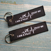 Thumbnail for 10 PCS EMBROIDERY HEARTBEATS KEYCHAIN I AM A PILOT KEY RING - PILOTSX