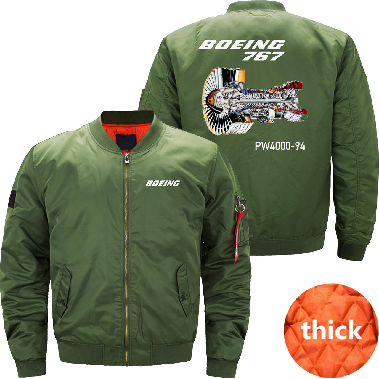 Boeing 767 Pratt & Whitney PW4000-94 Ma-1 Bomber Jacket Flight Jacket Aviator Jacket THE AV8R