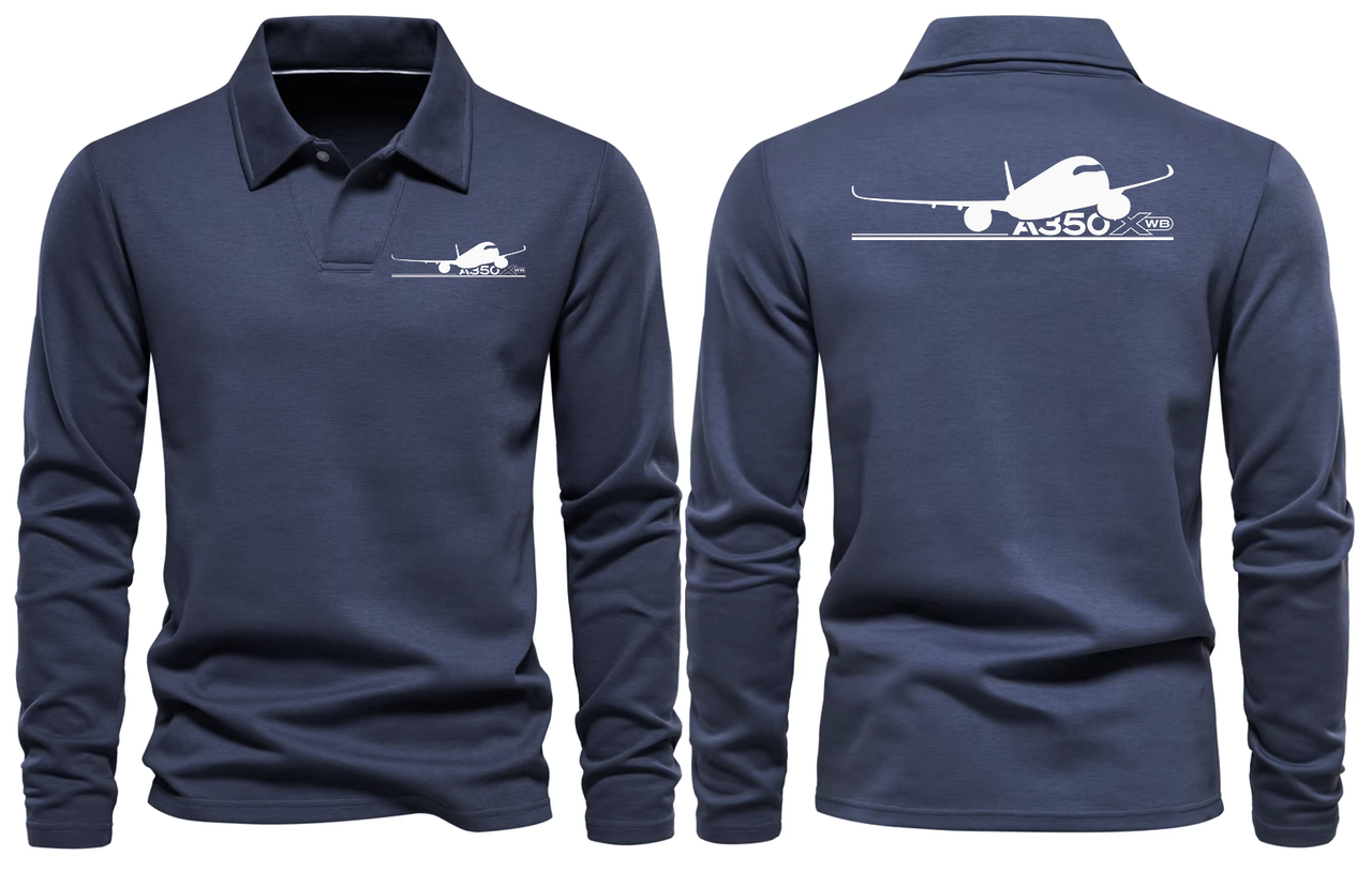 AIRBUS A350 LONG SLEEVE  POLO