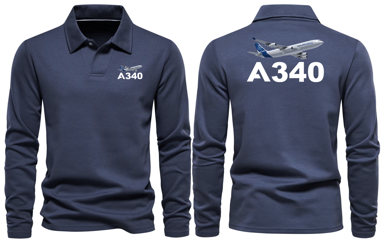 AIRBUS A340 LONG SLEEVE  POLO