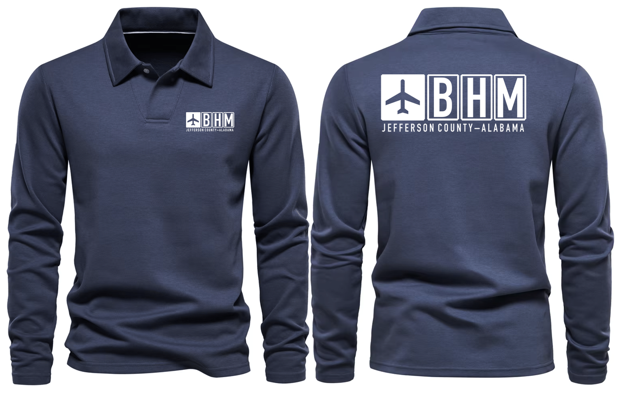 BHM AIRPORT LONG SLEEVE POLO