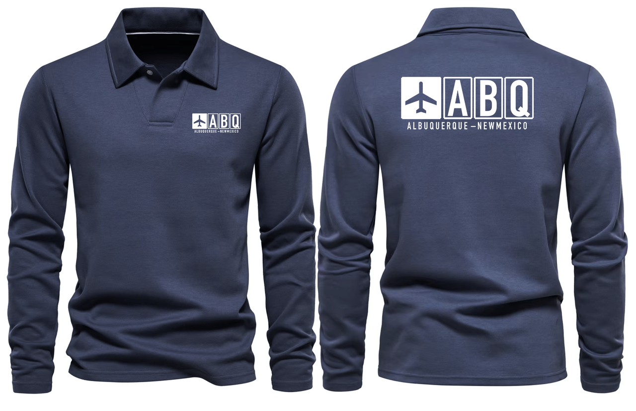 ABQ AIRPORT LONG SLEEVE POLO