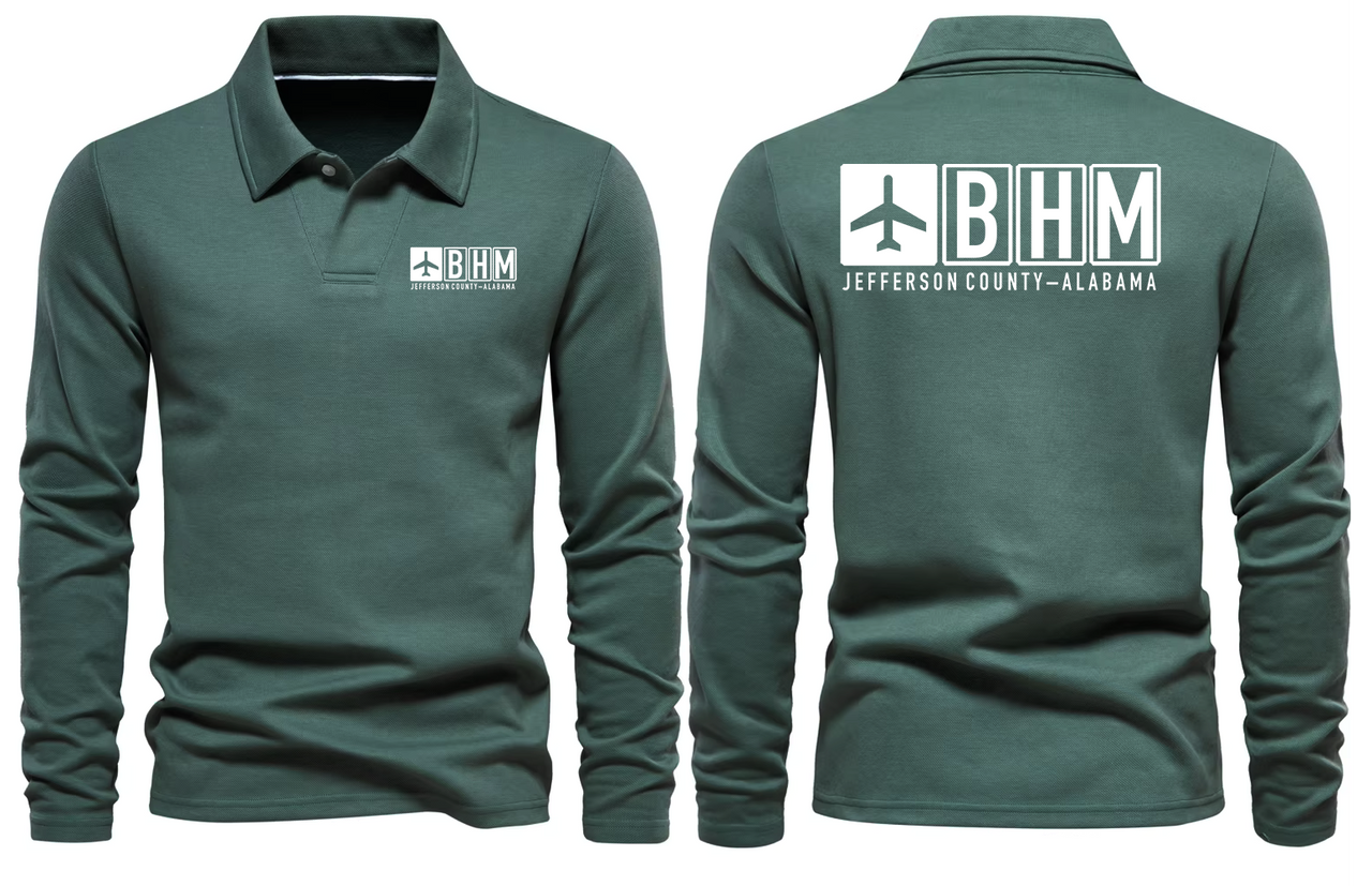 BHM AIRPORT LONG SLEEVE POLO