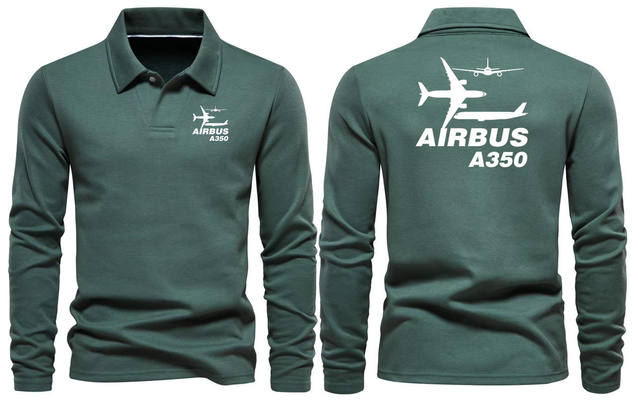 AIRBUS A350 LONG SLEEVE  POLO